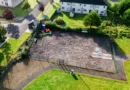 Aerial view of Ballyconnell Community Playground with equipment removed during refurbishment