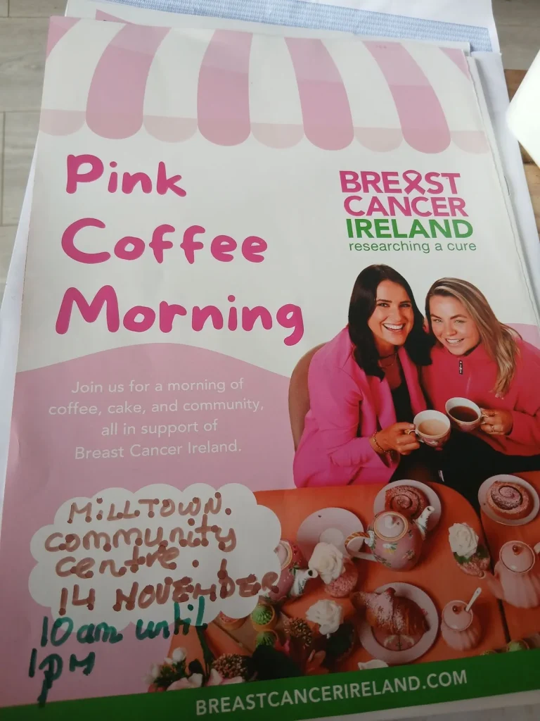 Home Pink Coffee Morning at Milltown Community Centre, 14 November, 10am–1pm