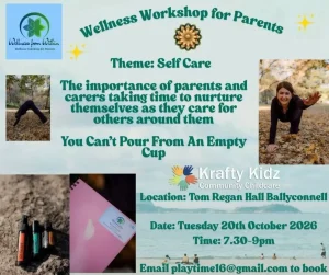 Wellness Workshop for Parents: Self Care, Tom Regan Hall, 20 October 2026, 7:30–9pm